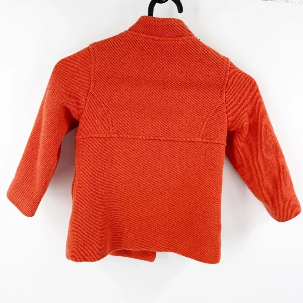 ✅ JANIE AND JACK ORANGE BUTTON‎ FRONT LONG SLEEVE JACKET SIZE 2T-3T